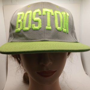 MU:KA Boston  Baseball Cap wide bill flat brim thick embroidery